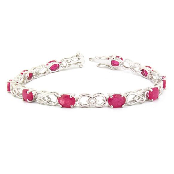 Ruby Bracelet With 925 Silver. Best Selling French Brand, Aden Bijoux.