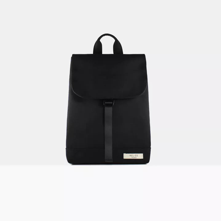 Reliee Bags. Mel Classic Vegan Leather Black Backpack