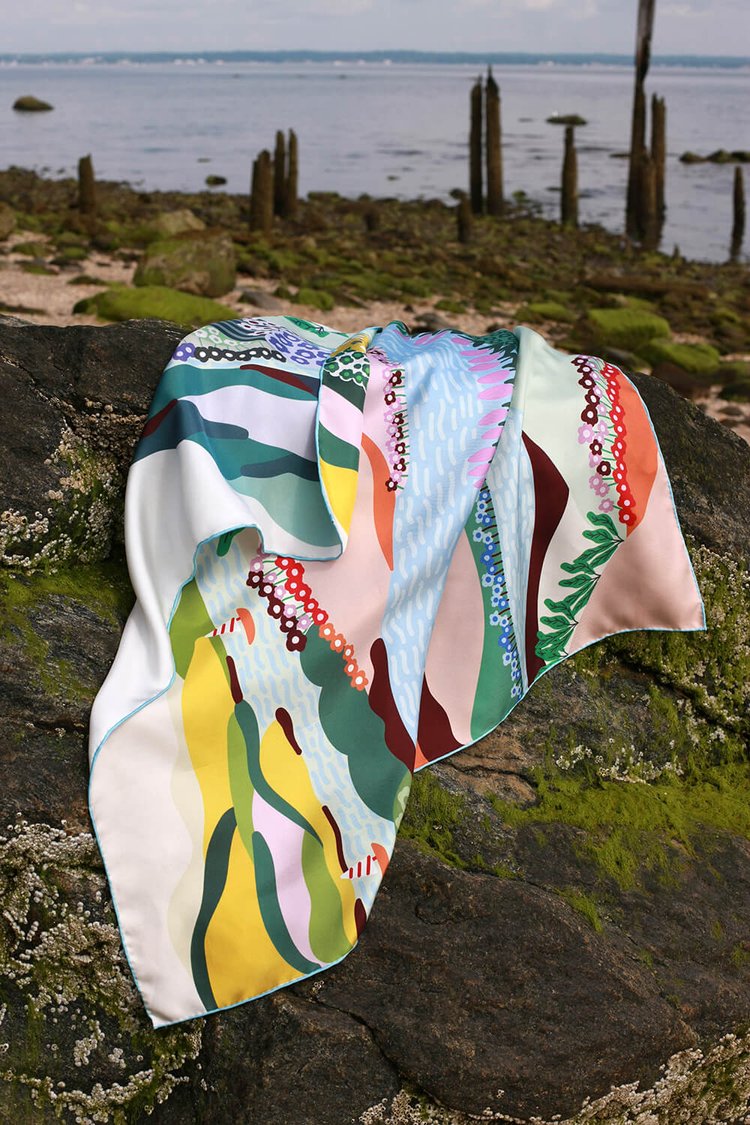 Jessie Zhao. Double Sided Silk Scarf Of Summer