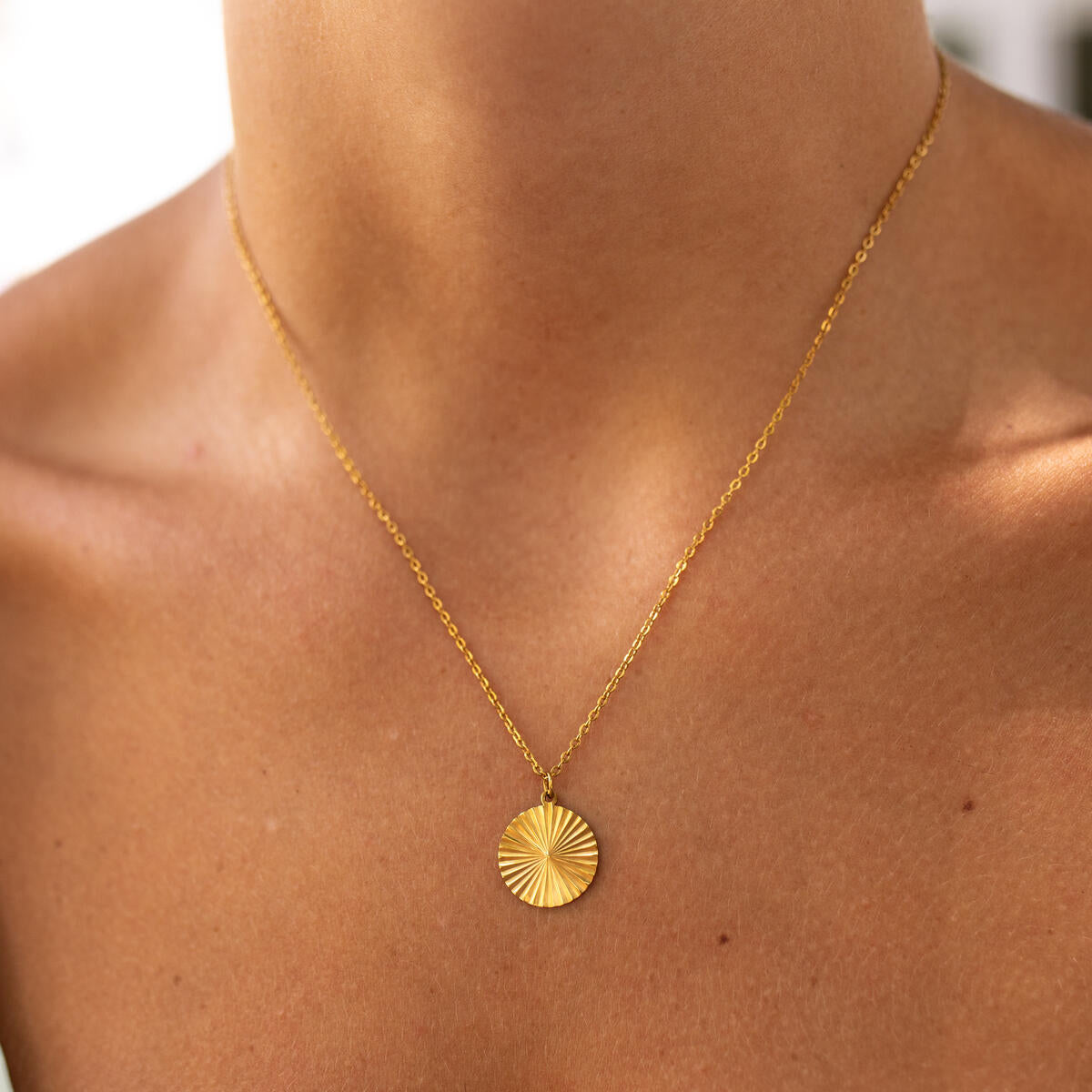 Chasing Sunset 18K Gold Plated, Waterproof Necklace. By ALCO Jewelry.