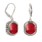 Mother of Pearl Red Earrings. Silver. Best Selling French Brand, Aden Bijoux.
