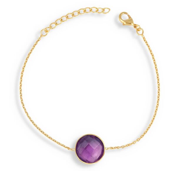 Faceted Purple Amethyst and Gold Bracelet. Best Selling French Brand, Aden Bijoux