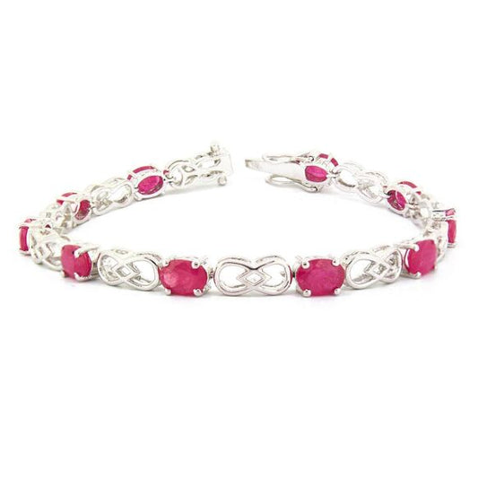 Ruby Bracelet With 925 Silver. Best Selling French Brand, Aden Bijoux.