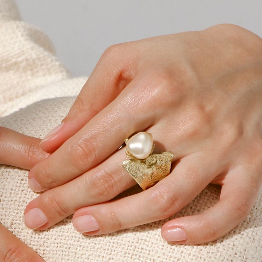 Kalliope. Women's Ancient Greek Jewelry. Ivory Bronze Ring.