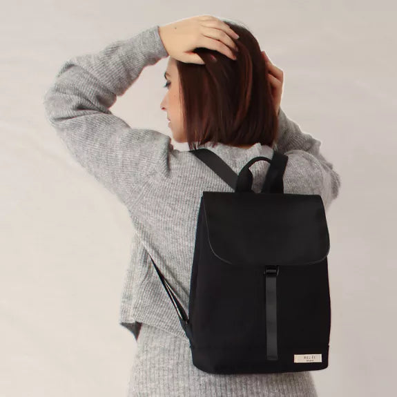 Reliee Bags. Mel Classic Vegan Leather Black Backpack