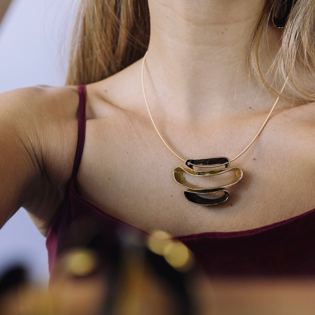 Kalliope. Women's Ancient Greek Jewelry. Moby Bronze Necklace.