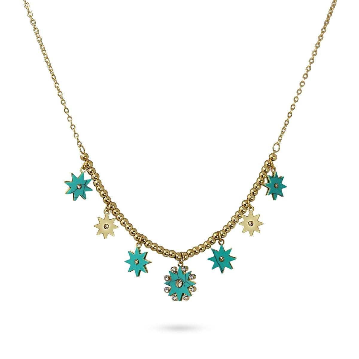 Anartxy Jewelry. Star and Colored Crystal Bead Necklace