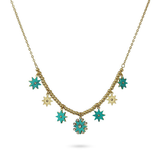 Anartxy Jewelry. Star and Colored Crystal Bead Necklace