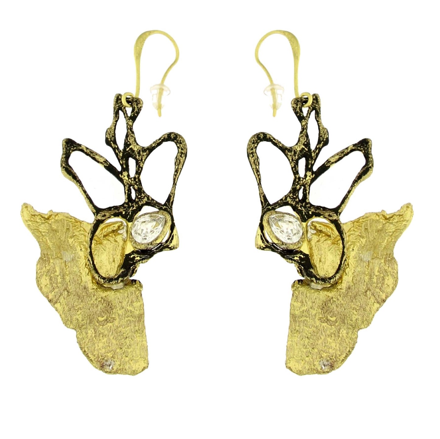 Kalliope. Women's Ancient Greek Jewelry. Flume Bronze Earrings