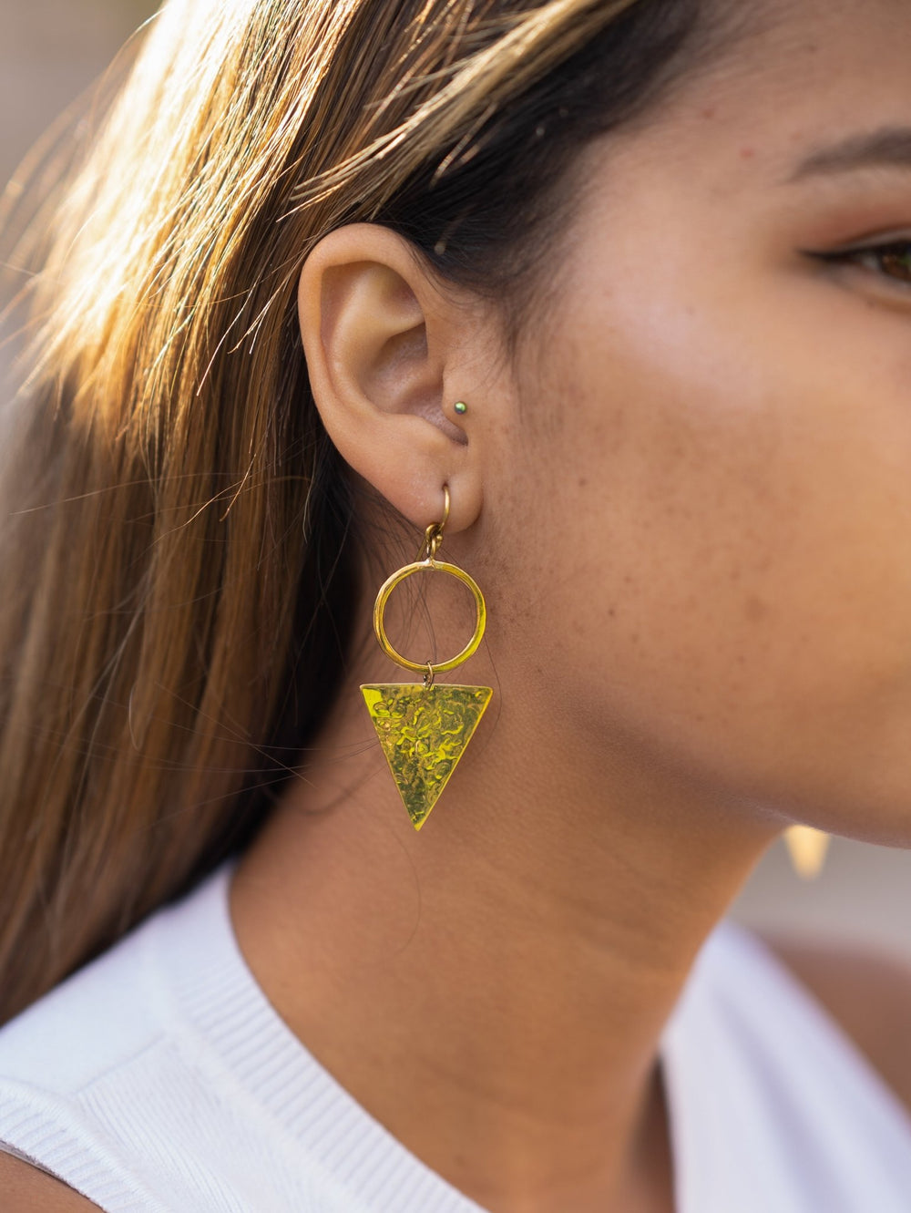 Best Selling Kenyan Brand, Gold Plated Kumi Earrings By Lamu Jewelry.