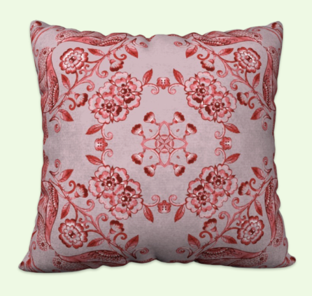 Nuvula. Red Birds Velvet Pillow Cushion.