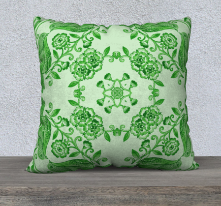 Nuvula - Green Birds Velvet Pillow Cushion