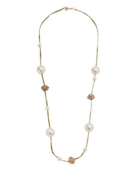 MARILIA CAPISANI - Recycled Paper and Pearls Long Necklace