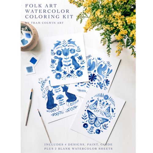 Tram Colwin Original Folk Art Water Colouring Kit